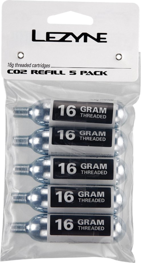Lezyne 16g co2 - refill pack (5 pcs) silver