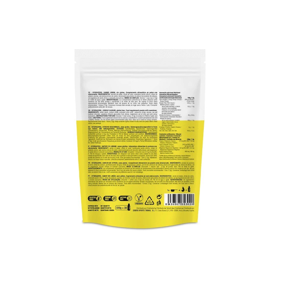Hydrazero Drink - Lemon - 225G