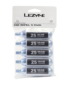 Lezyne 25g co2 - refill pack (5 pcs) silver