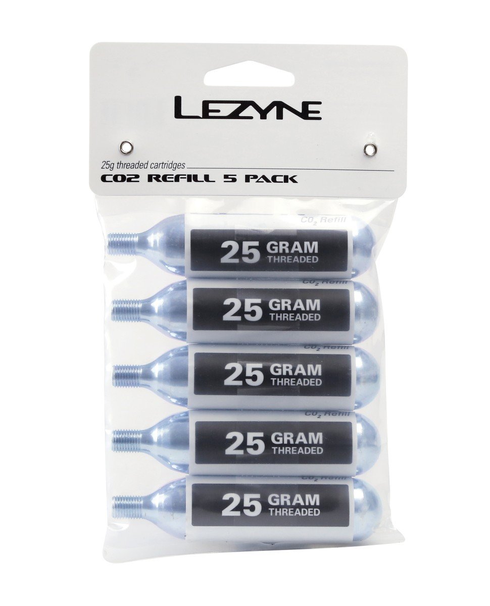 Lezyne 25g co2 - refill pack (5 pcs) silver