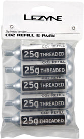 Lezyne 25g co2 - refill pack (5 pcs) silver