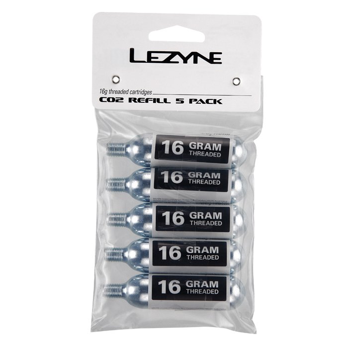 Lezyne 16g co2 - refill pack (5 pcs) silver