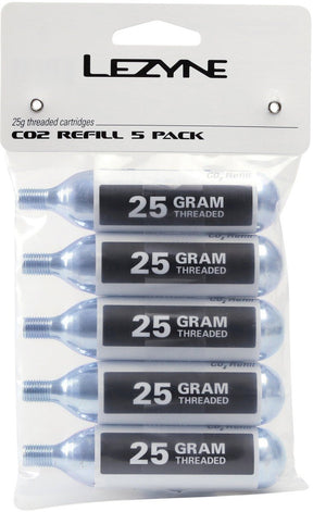 Lezyne 25g co2 - refill pack (5 pcs) silver